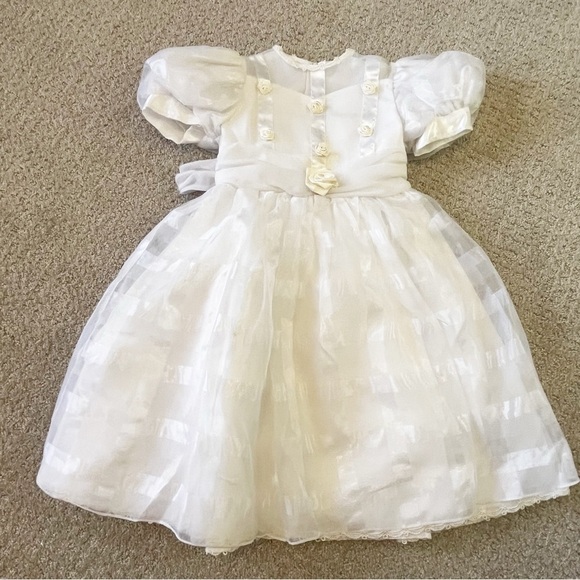 Vintage Girl Dress Lot Wedding Red Christmas Pink Handmade 7 pc Sz 18 mo 2 5 6 - Picture 15 of 16